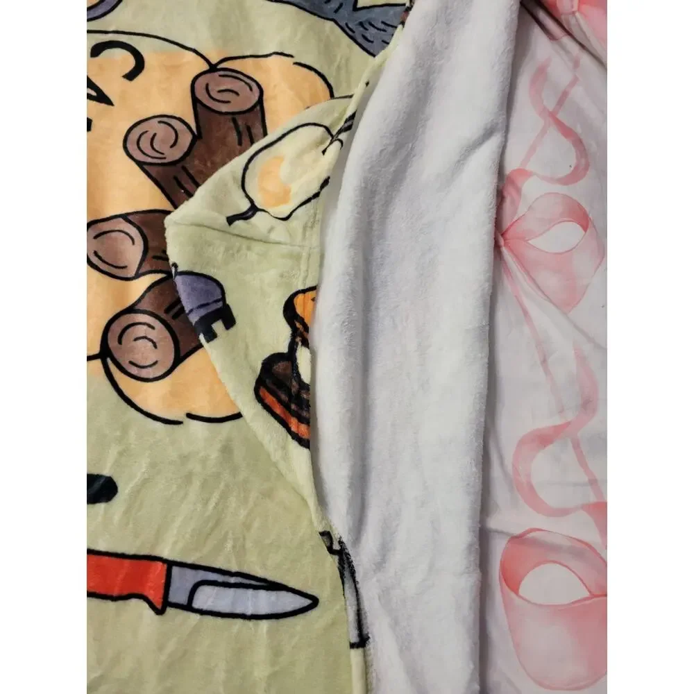camping-themed hooded wearable blanket Soft Kids New